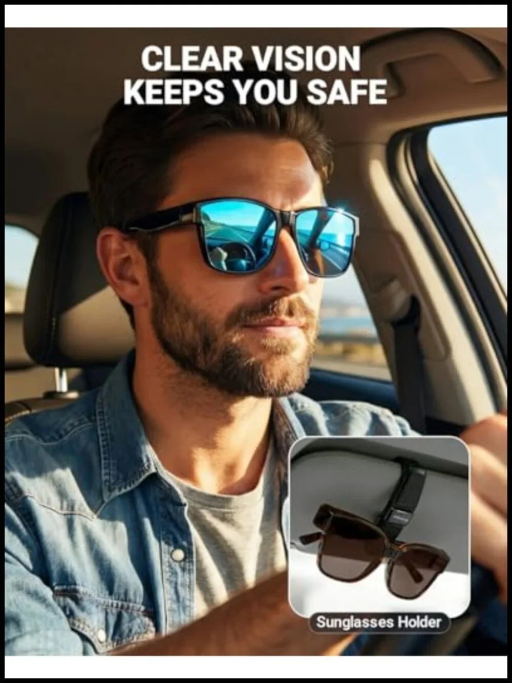 Large Square Fit Over Glasses Sunglasses UV400 Polarized TR90 Frame